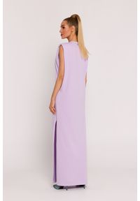 MOE - Długa bawełniana sukienka maxi liliowa. Kolor: liliowy. Materiał: bawełna. Sezon: lato. Długość: maxi #2