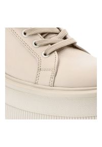 Beżowe Sneakersy Armodo Buty Na Platformie. Okazja: na spacer. Kolor: beżowy. Obcas: na platformie. Wysokość obcasa: średni. Sport: turystyka piesza #5