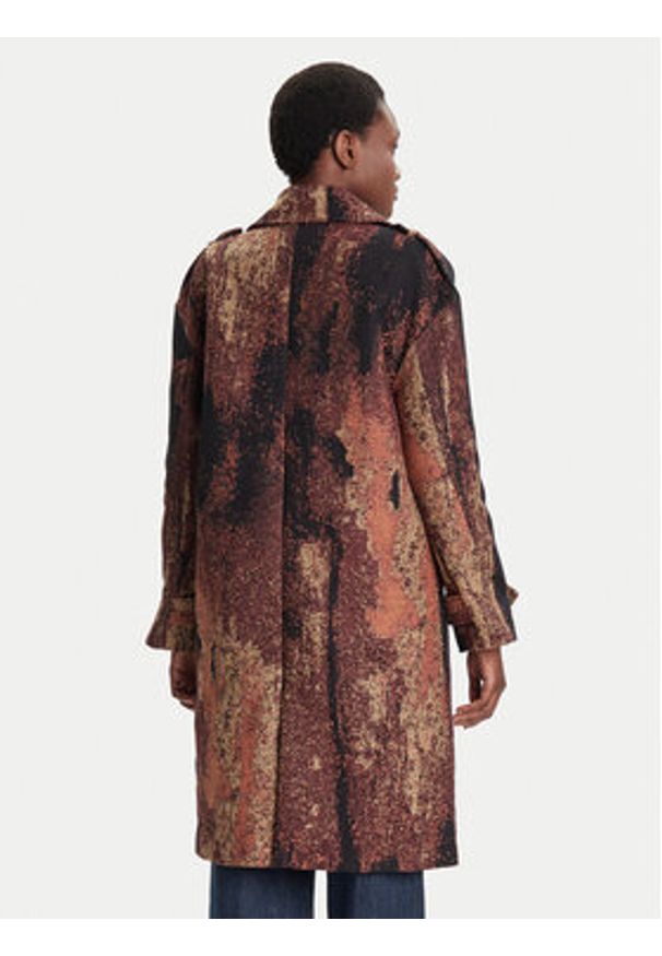 Desigual Płaszcz przejściowy Brushed Lacroix 25WWEW05 Brązowy Loose Fit. Kolor: brązowy. Materiał: bawełna