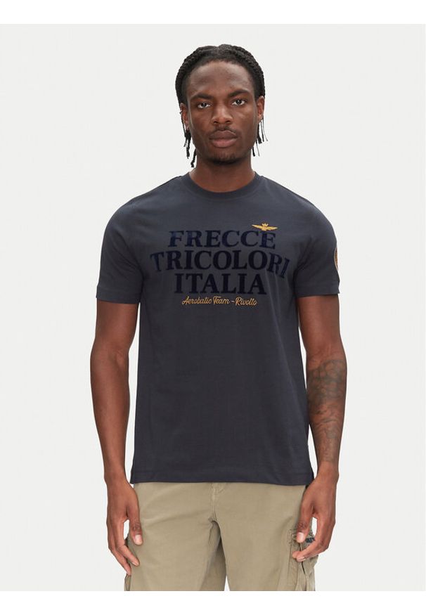 Aeronautica Militare T-Shirt 251TS2404J596 Granatowy Regular Fit. Kolor: niebieski. Materiał: bawełna