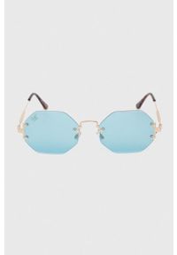 Jeepers Peepers okulary przeciwsłoneczne kolor złoty. Kolor: złoty. Wzór: geometria #2