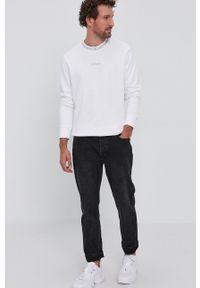 Calvin Klein Jeans Bluza bawełniana J30J317059.4890 męska kolor biały z nadrukiem. Okazja: na co dzień. Kolor: biały. Materiał: bawełna. Wzór: nadruk. Styl: casual #5