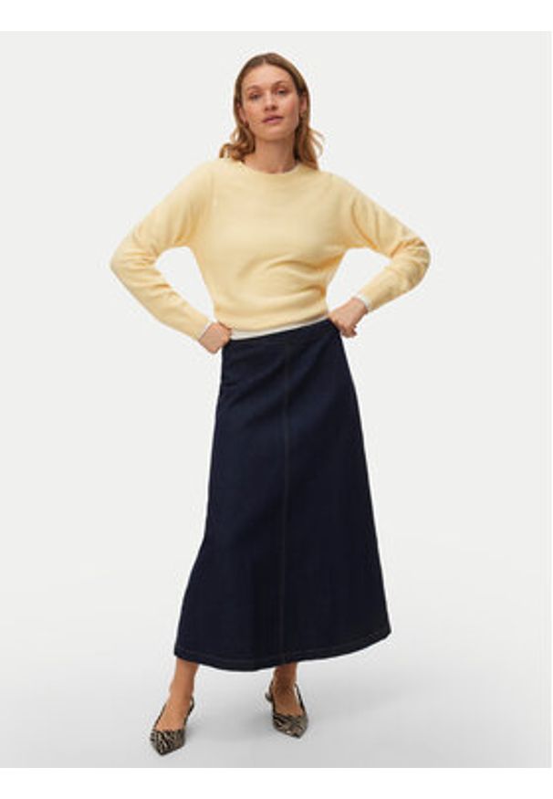 Vero Moda Sweter Doffy 10201022 Żółty Regular Fit. Kolor: żółty. Materiał: syntetyk