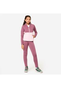 Decathlon - Dres dziecięcy Domyos. Kolor: wielokolorowy, różowy, fioletowy. Materiał: materiał, poliester, elastan. Styl: sportowy