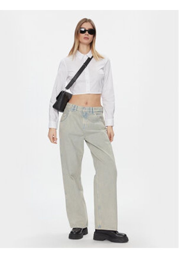 Tommy Jeans Koszula DW0DW17344 Biały Slim Fit. Kolor: biały. Materiał: bawełna
