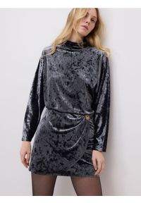 Reserved - Sukienka mini - ciemnoszary. Kolor: szary. Materiał: dzianina. Długość: mini #1