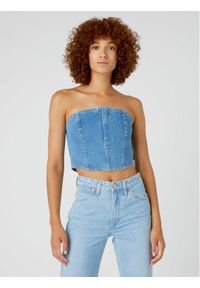 Wrangler Top Bustier W4Z79639I 112332056 Niebieski Slim Fit. Kolor: niebieski. Materiał: bawełna