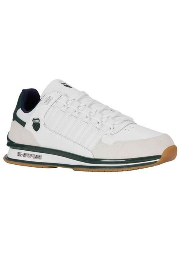 Buty do chodzenia męskie K-Swiss 08907186. Kolor: biały. Materiał: skóra. Szerokość cholewki: normalna. Sport: turystyka piesza