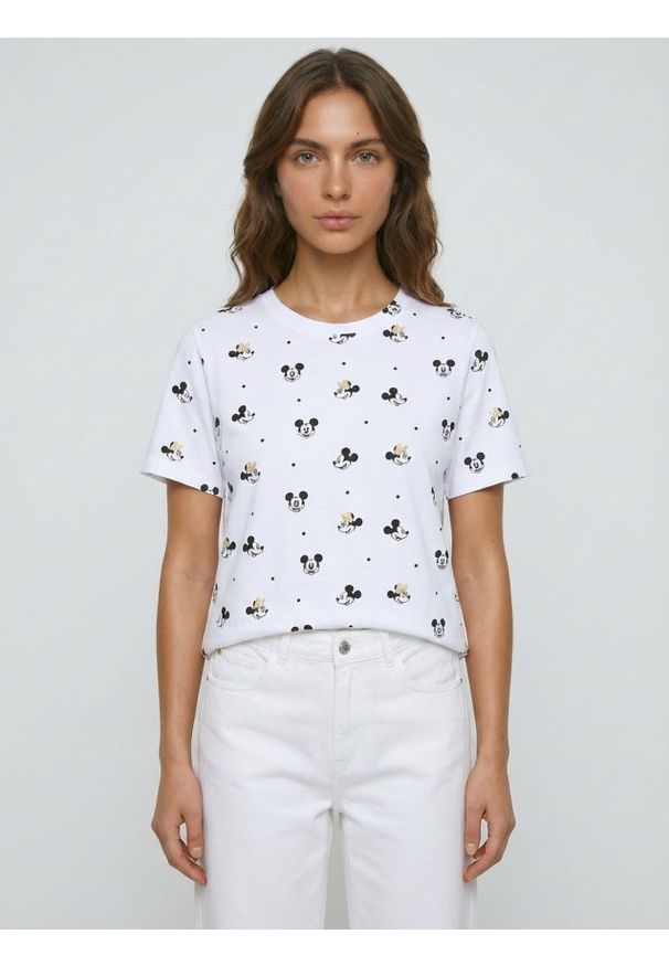 Sinsay - Bawełniana koszulka ze wzorem Minnie and Mickey - wielobarwny. Materiał: bawełna