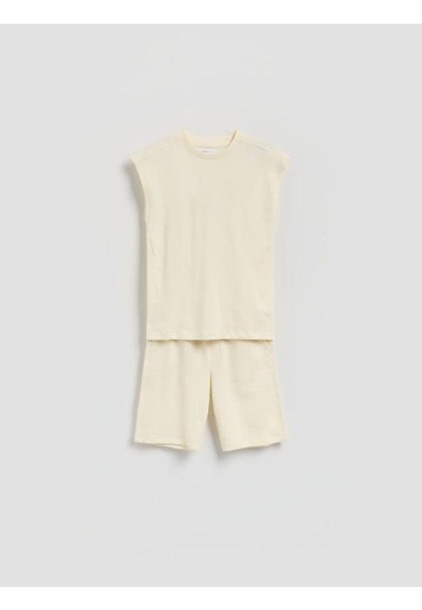 Reserved - Bawełniany komplet - złamana biel. Materiał: bawełna