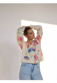 Reserved - Wzorzysty kardigan - wielobarwny. Materiał: dzianina. Wzór: ze splotem #1