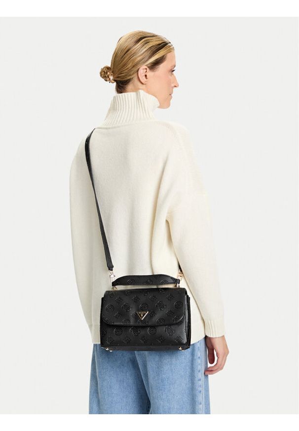 Guess Torebka Tisha HWPD77 64200 Czarny. Kolor: czarny. Materiał: skórzane