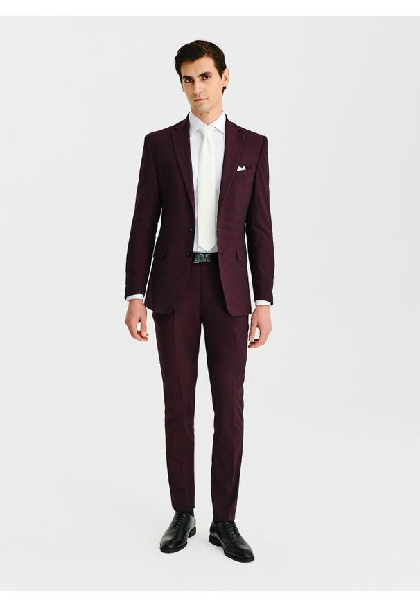 Pako Lorente - PAKO LORENTE - Bordowe spodnie ganiturowe. Kolor: czerwony. Materiał: wiskoza, poliester, elastan. Wzór: gładki. Sezon: wiosna, lato