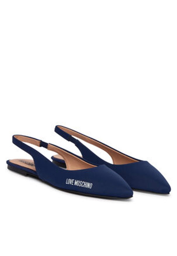 Love Moschino - LOVE MOSCHINO Baleriny JA11021G1OIM0750 Granatowy. Kolor: niebieski. Materiał: skóra