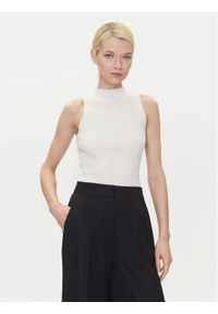 Hugo - HUGO Sweter Sarepilk 50542597 Écru Slim Fit. Materiał: wiskoza