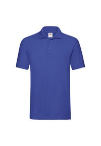 FRUIT OF THE LOOM - Męska Koszulka Polo Premium. Typ kołnierza: polo. Kolor: niebieski