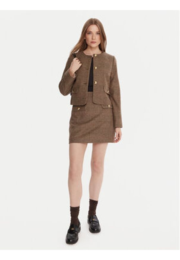Barbour Spódnica mini Sophia LSK0130MI11 Brązowy Regular Fit. Kolor: brązowy. Materiał: bawełna