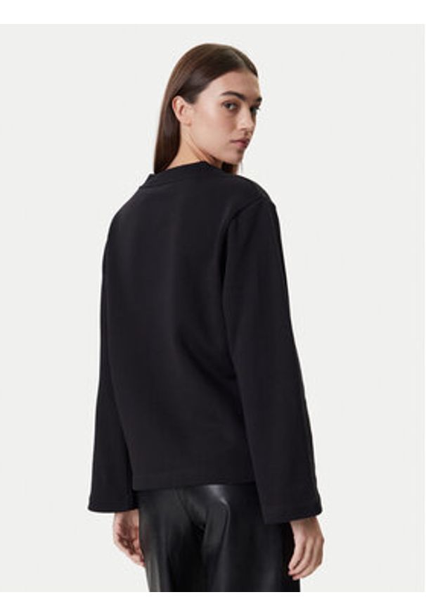 Karl Lagerfeld - KARL LAGERFELD Bluza A4W20040 Czarny Regular Fit. Typ kołnierza: dekolt w karo. Kolor: czarny. Materiał: bawełna