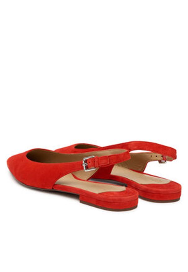 Lauren Ralph Lauren - LAUREN RALPH LAUREN Baleriny Severn Calfskin 802967746004 Pomarańczowy. Kolor: pomarańczowy. Materiał: zamsz, skóra