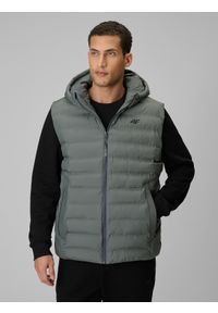 4f - 4F Bezrękawnik z wypełnieniem syntetycznym męski - zielony XL. Kolor: zielony. Materiał: syntetyk. Długość rękawa: bez rękawów #1