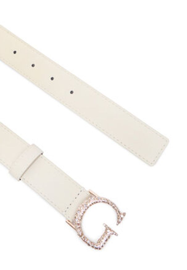 Guess Pasek Damski 180089 Beżowy. Kolor: beżowy. Materiał: skóra