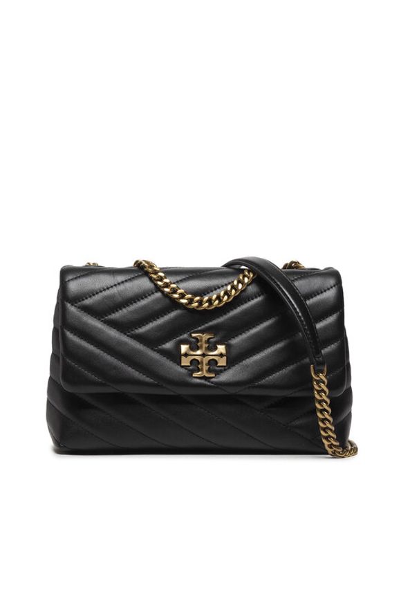 Tory Burch Torebka Kira Chevron Small Convertible 90452 Czarny. Kolor: czarny. Materiał: skórzane