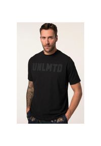 JAY-PI - Męski T-shirt fitness rękaw 1/2 do rozm. 7XL. Kolekcja: plus size. Kolor: czarny. Materiał: bawełna, elastan, materiał. Sport: fitness