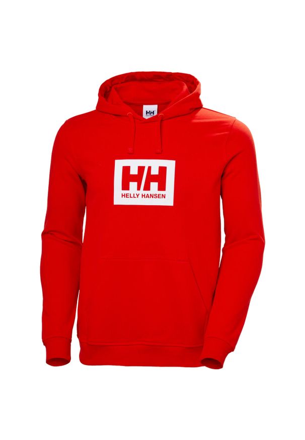Bluza Helly Hansen Box. Typ kołnierza: kaptur. Kolor: czerwony. Materiał: bawełna. Wzór: nadruk