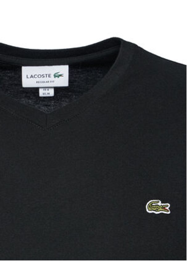 Lacoste T-Shirt TH2036 Czarny Regular Fit. Kolor: czarny. Materiał: bawełna