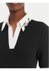Karl Lagerfeld - KARL LAGERFELD Sukienka codzienna B1W13029 Czarny Regular Fit. Okazja: na co dzień. Typ kołnierza: dekolt w karo. Kolor: czarny. Materiał: syntetyk. Typ sukienki: proste. Styl: casual #4
