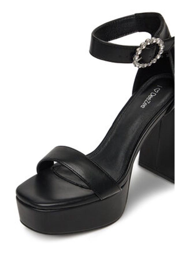 DeeZee Sandały YD1399-6 Czarny. Kolor: czarny. Materiał: skóra