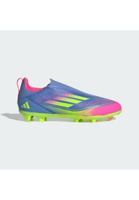 Adidas - Buty F50 League Laceless FG/MG Kids. Kolor: różowy, niebieski, wielokolorowy, żółty. Sport: piłka nożna