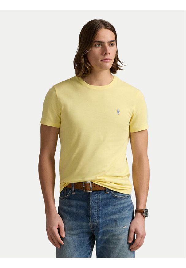 Polo Ralph Lauren T-Shirt 710671438414 Żółty Slim Fit. Typ kołnierza: polo. Kolor: żółty. Materiał: bawełna