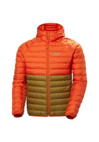 Kurtka z kapturem Helly Hansen Banff. Typ kołnierza: kaptur. Kolor: pomarańczowy. Materiał: puch. Sport: turystyka piesza