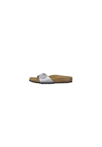 Klapki damskie Birkenstock 040413. Zapięcie: bez zapięcia. Kolor: szary, wielokolorowy. Materiał: materiał, syntetyk. Szerokość cholewki: normalna. Sport: turystyka piesza