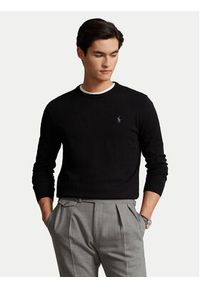 Polo Ralph Lauren Sweter Ls 710684957008 Czarny Slim Fit. Typ kołnierza: polo. Kolor: czarny. Materiał: bawełna #2
