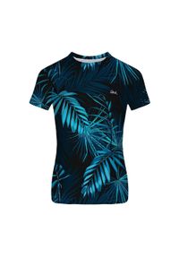 SLAVIWEAR - Koszulka sportowa z krótkim rękawem Dark Tropical. Kolor: czarny, wielokolorowy, niebieski. Długość rękawa: krótki rękaw. Długość: krótkie