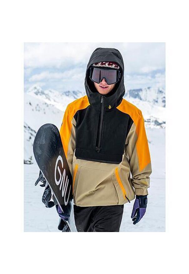 Kurtka snowboardowa męska Volcom Brighton Pullover. Kolor: pomarańczowy, wielokolorowy, czarny. Sport: snowboard