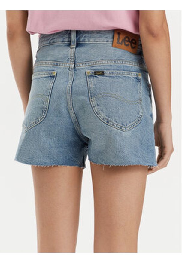 Lee Szorty jeansowe Rider 112350142 Niebieski Straight Fit. Kolor: niebieski. Materiał: bawełna