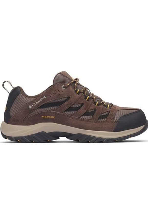columbia - Buty trekkingowe męskie Columbia Crestwood Waterproof. Kolor: brązowy, czarny, wielokolorowy. Materiał: skóra, materiał. Szerokość cholewki: normalna