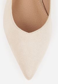 Born2be - Beżowe Sandały Vices ze Skórzaną Wkładką i Noskiem w Szpic Anniles. Okazja: na spacer, na spotkanie biznesowe, do pracy. Zapięcie: pasek. Kolor: beżowy. Materiał: skóra. Sezon: lato. Obcas: na obcasie. Styl: biznesowy, elegancki, klasyczny. Wysokość obcasa: niski #3