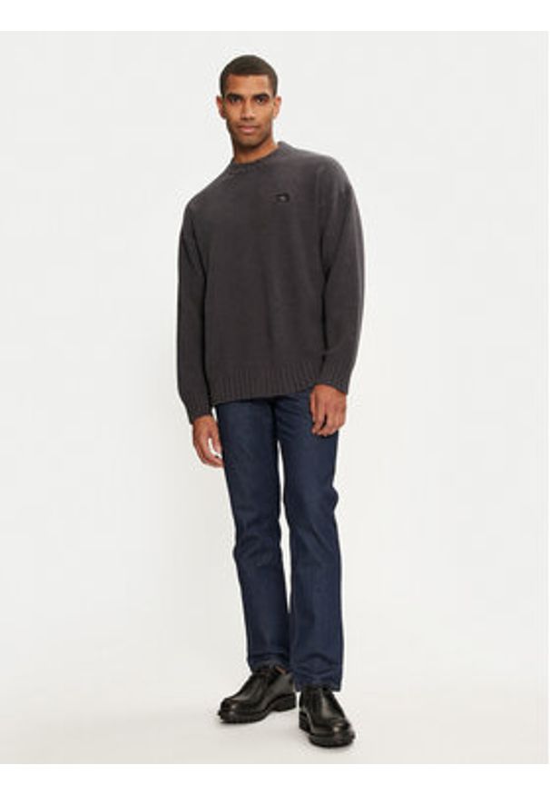 Calvin Klein Jeans Sweter J30J326202 Czarny Boxy Fit. Kolor: czarny. Materiał: bawełna