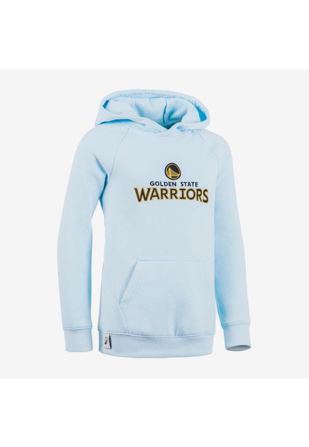 TARMAK - Bluza z kapturem do koszykówki dla dzieci Tarmak NBA 900 Golden State Warriors. Typ kołnierza: kaptur. Kolor: niebieski, wielokolorowy, czarny. Materiał: materiał, tkanina. Sport: koszykówka