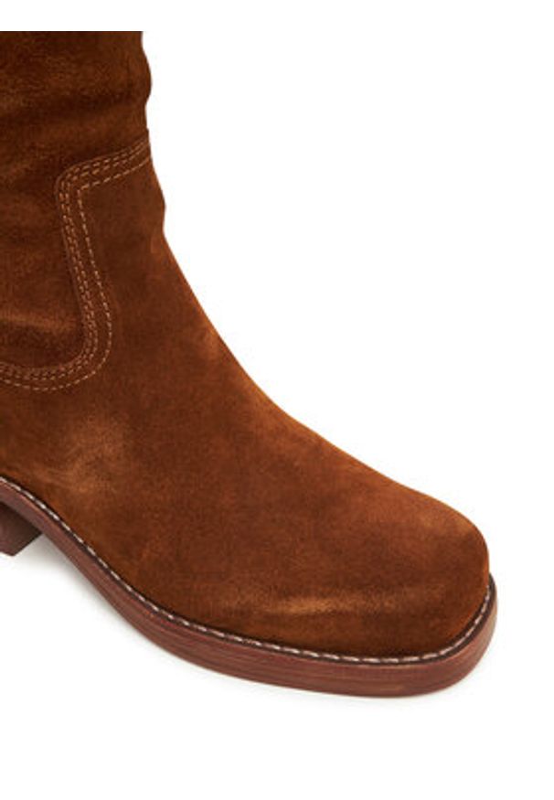 Nokwol Kozaki Fear Brązowy. Kolor: brązowy. Materiał: skóra, zamsz