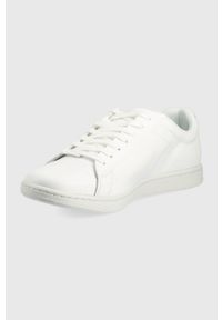 Lacoste sneakersy skórzane CARNABY EVO 0722 1 kolor biały. Nosek buta: okrągły. Zapięcie: sznurówki. Kolor: biały. Materiał: skóra. Model: Lacoste Carnaby Evo. Sport: bieganie