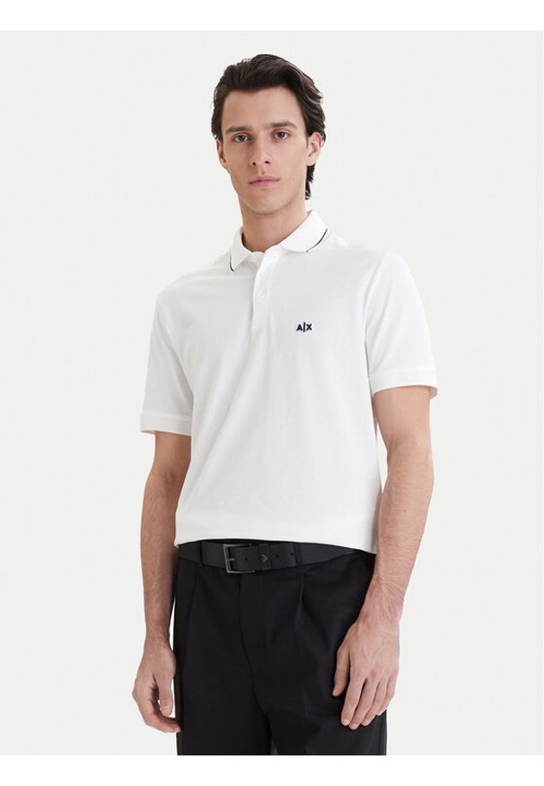 Armani Exchange Polo XM001289 AF10363 U0009 Biały Regular Fit. Typ kołnierza: polo. Kolor: biały. Materiał: bawełna