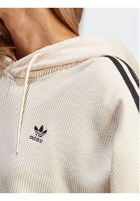 Adidas - adidas Bluza Crop Hoodie IC5461 Beżowy. Kolor: beżowy. Materiał: bawełna