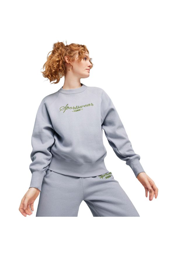 Bluza damskie Puma Classics Relaxed Crew. Kolor: szary. Materiał: bawełna, materiał