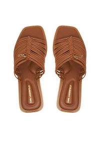 Karl Lagerfeld - KARL LAGERFELD Klapki KL85426 Brązowy. Kolor: brązowy. Materiał: skóra #5