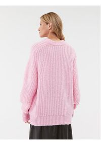 ROTATE Sweter 1120751485 Różowy Relaxed Fit. Kolor: różowy. Materiał: wełna #4